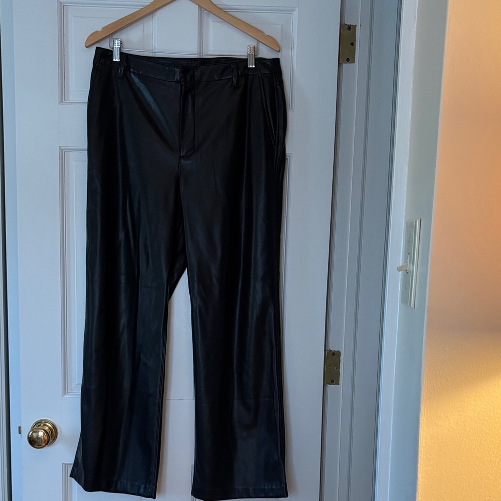 GAP Black Leather-Style Pants